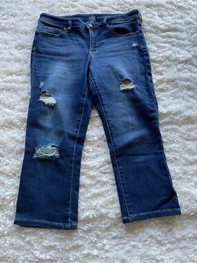New York & Company Denim Distressed Capris